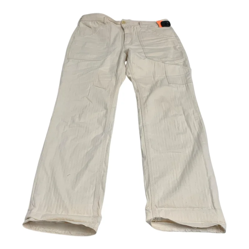 Jeans Straight By Anthropologie In Cream Denim, Size: 10 Dynamic Men's High