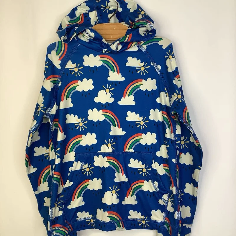 Size 6-7 (120): Hanna Andersson Blue Rainbow Print Light Hoodie Cool Men's Skate