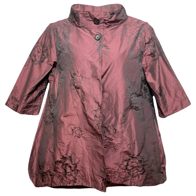 Yael Metallic Two Button Jacket By Bryn Walker In Wine Size: L Laid