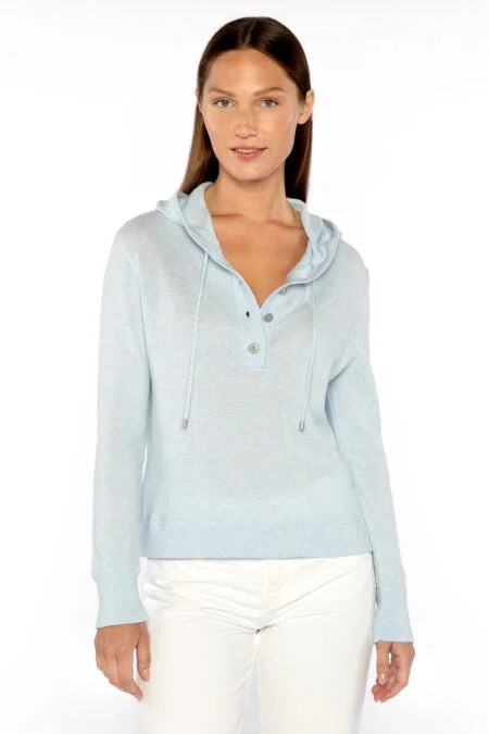 Kinross Cashmere Textured Pullover Hoodie Beach