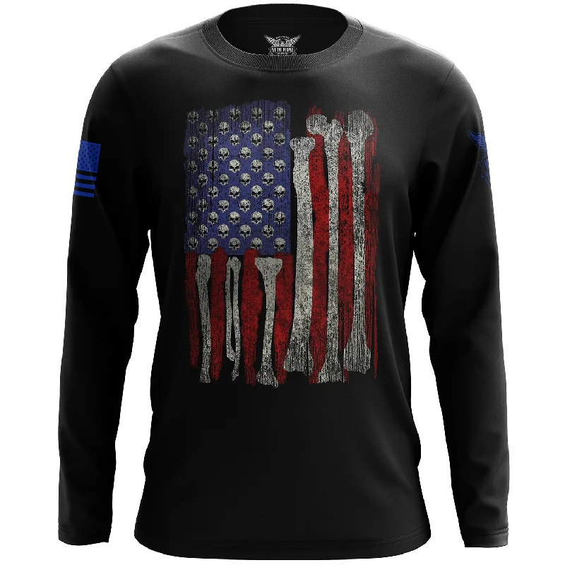 Skull Flag Long Sleeve Shirt Bold Men's Statement