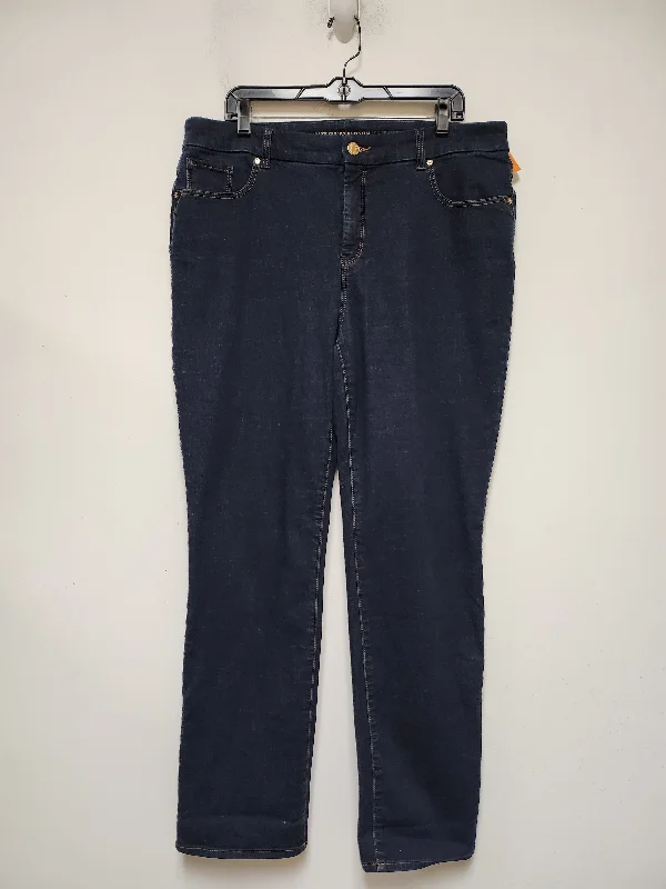 Jeans Straight By Chicos In Blue Denim, Size: 14 Street