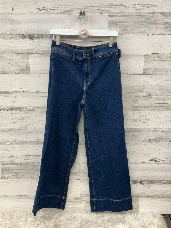 Jeans Wide Leg By Ann Taylor In Blue Denim, Size: 4 Beach