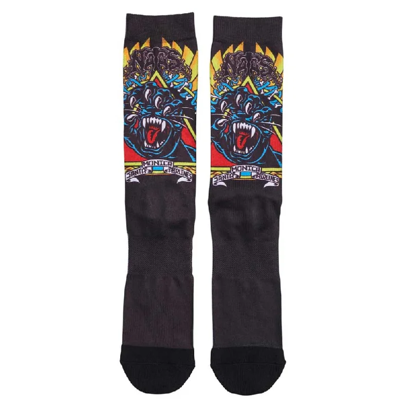 Santa Cruz Natas Screaming Panther Dress Socks - Black Dapper Men's 1920S