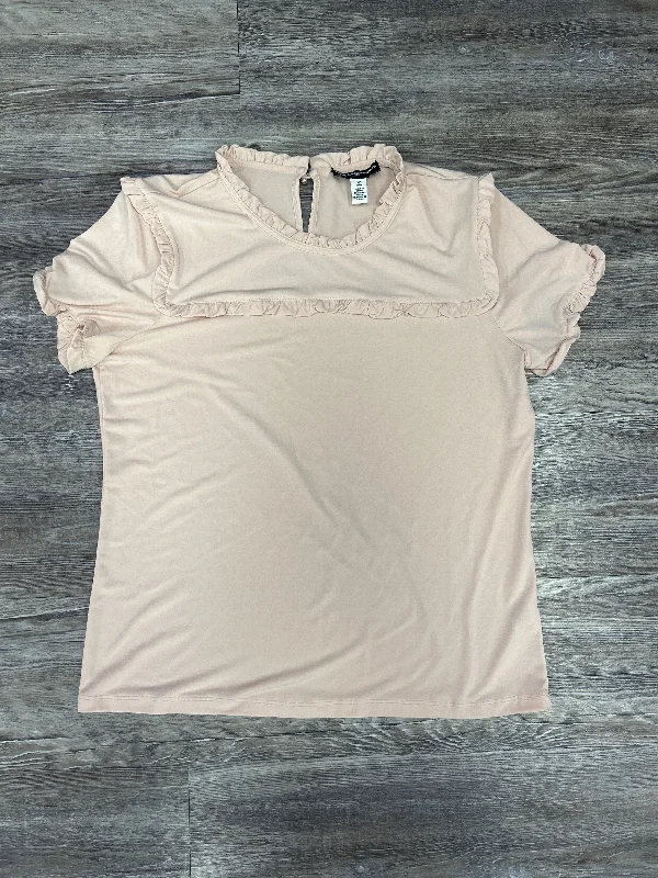 Top Short Sleeve Designer By Karl Lagerfeld In Pink, Size: M Modern Men's 