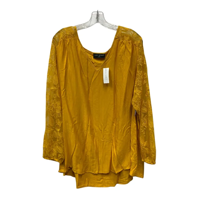 Top Ls By Lane Bryant In Yellow, Size:4X Refined Men's Hand