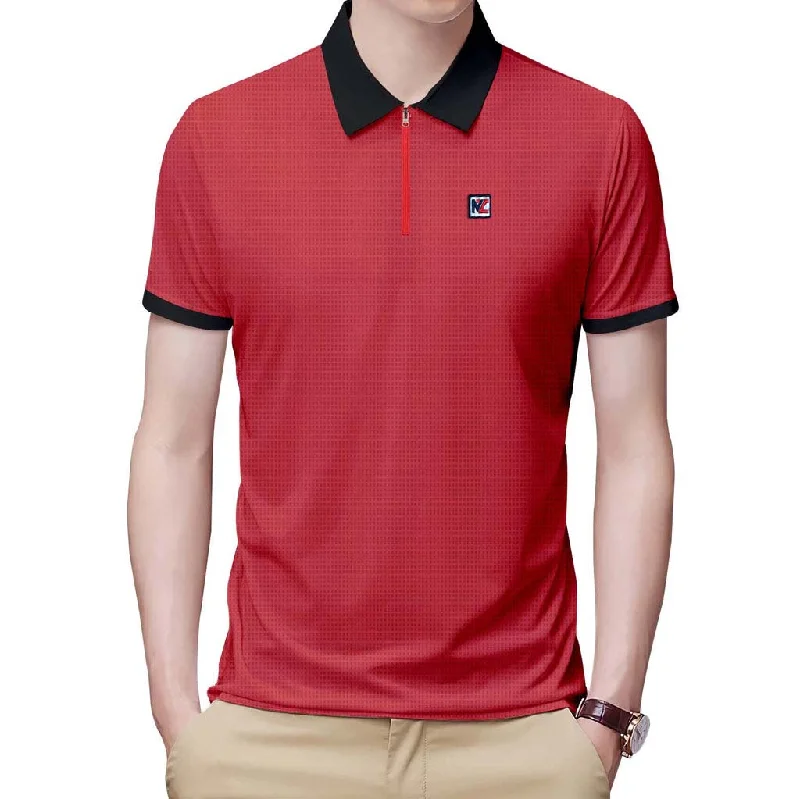 Zipper Polo 2.0 - Red Laid