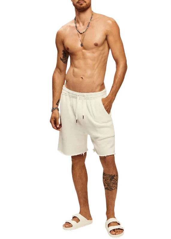 Chris Knit Shorts In White Sophisticated Men's 