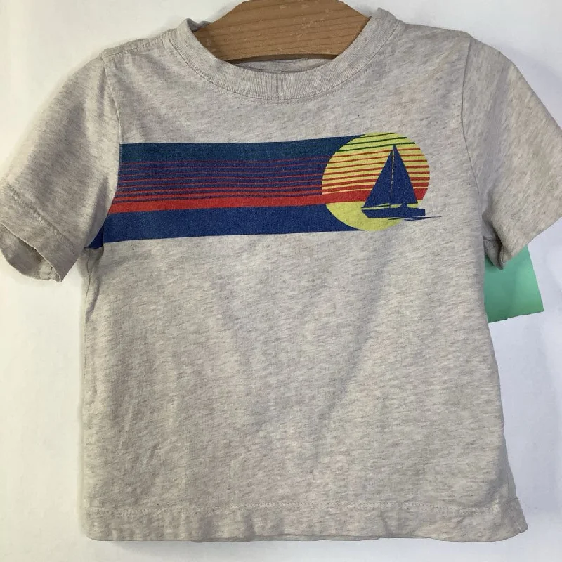 Size 3 (90): Hanna Andersson Grey Blue Sail Boat Sunset T-Shirt Vacation