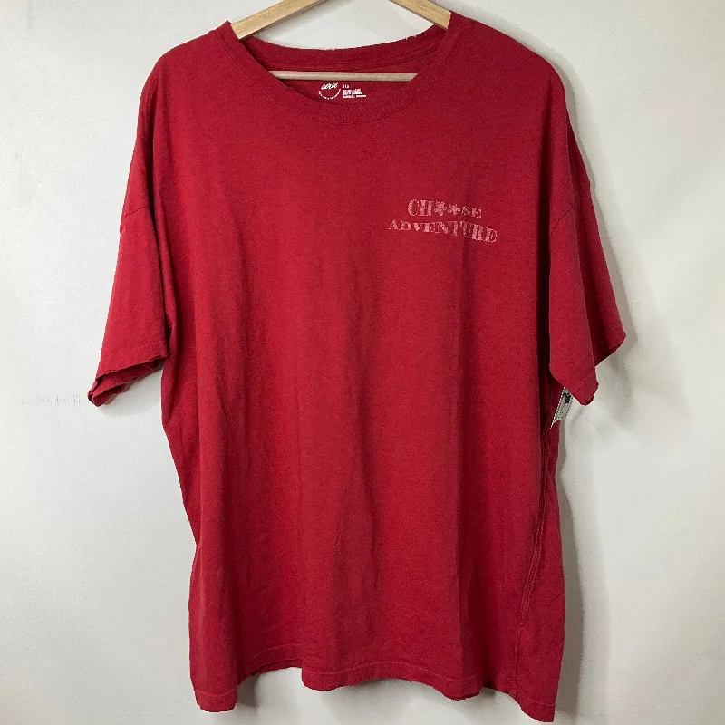 Red Top Short Sleeve Aerie, Size L Earthy Men's Hemp