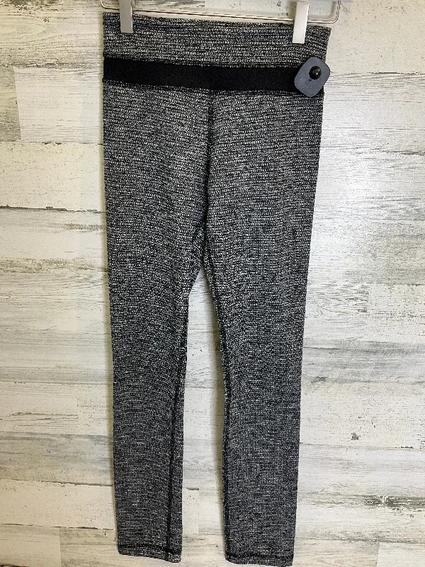 Black & White Athletic Leggings Lululemon, Size 4 Sleek Men's Metallic