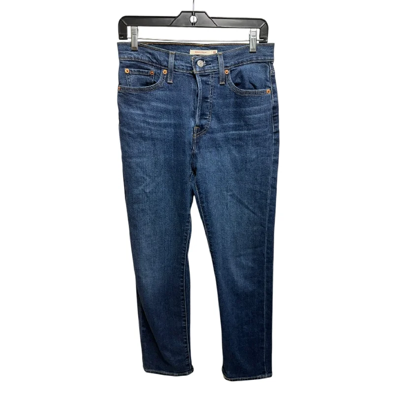 Wedgie Jeans Straight By Levis In Blue Denim, Size: 6 Edgy Men's Punk