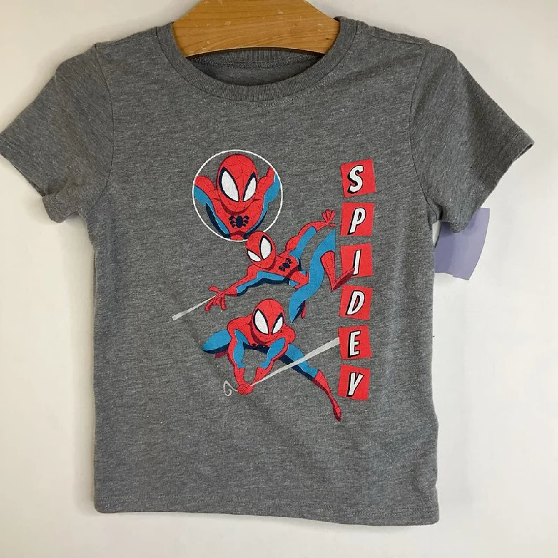 Size 3: Marvel Grey "Spidey" Spiderman Print T-Shirt Traditional Men's Country