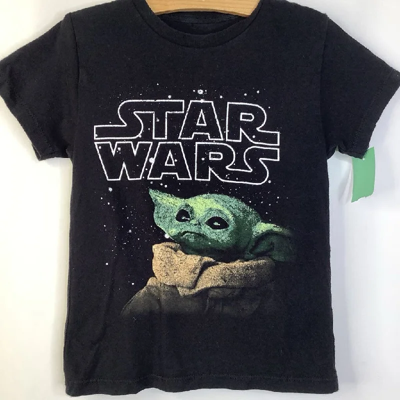 Size 6-7: Star Wars Black Yoda Print T-Shirt Tough Men's Military