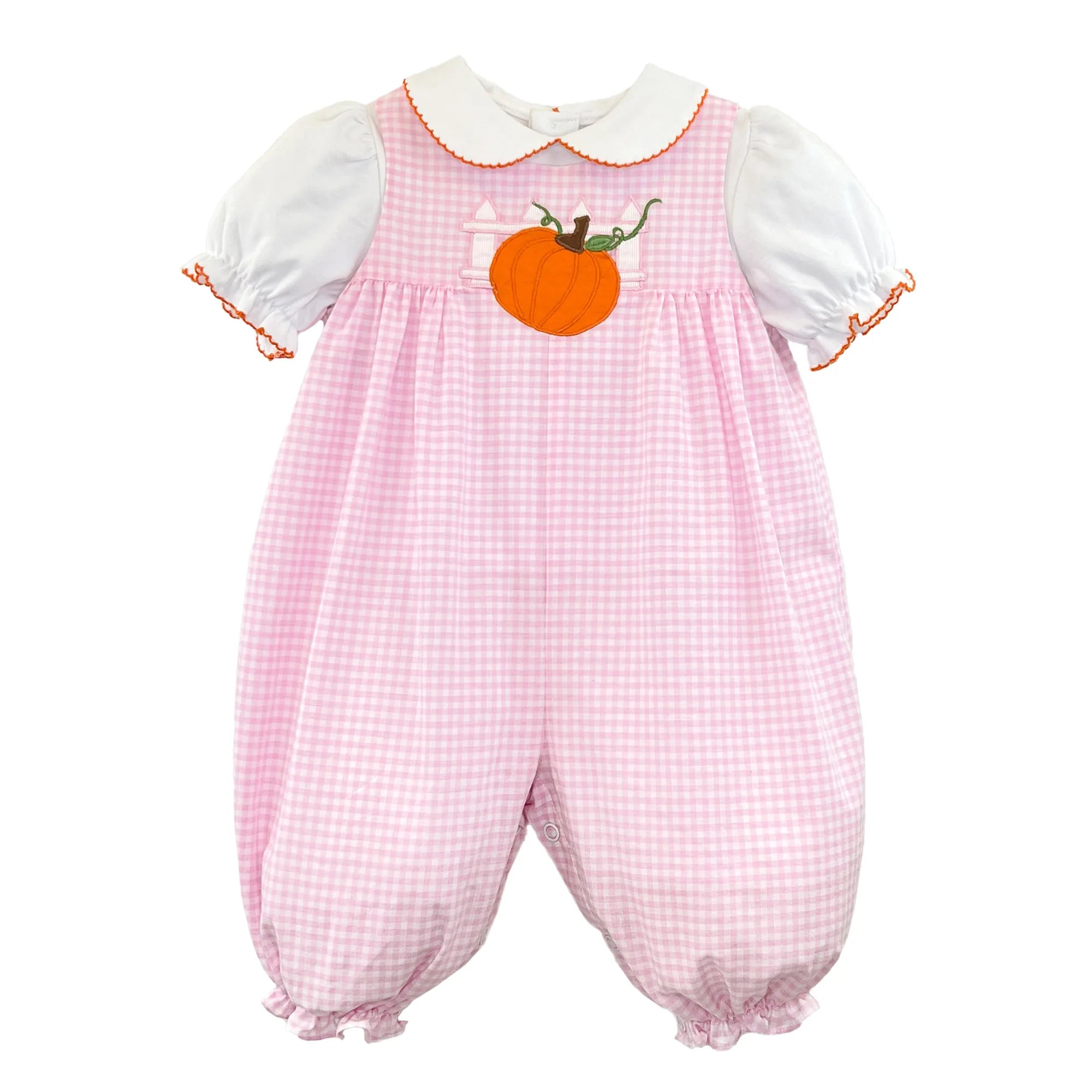 Pink Gingham Pumpkin Applique Polished Men's Silk