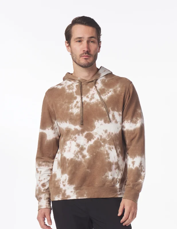 Atlas Hoodie: Mocha Blur Dye Edgy Men's Punk