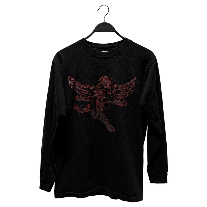 CHROME HEARTS/LS T-Shirt/M/Cotton/BLK/RED SKULL Laid