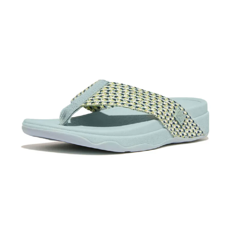 FitFlop Surfa Multi-Tone Webbing Toe-Post Sandals - Mint Blue Multi Refined Men's Velvet