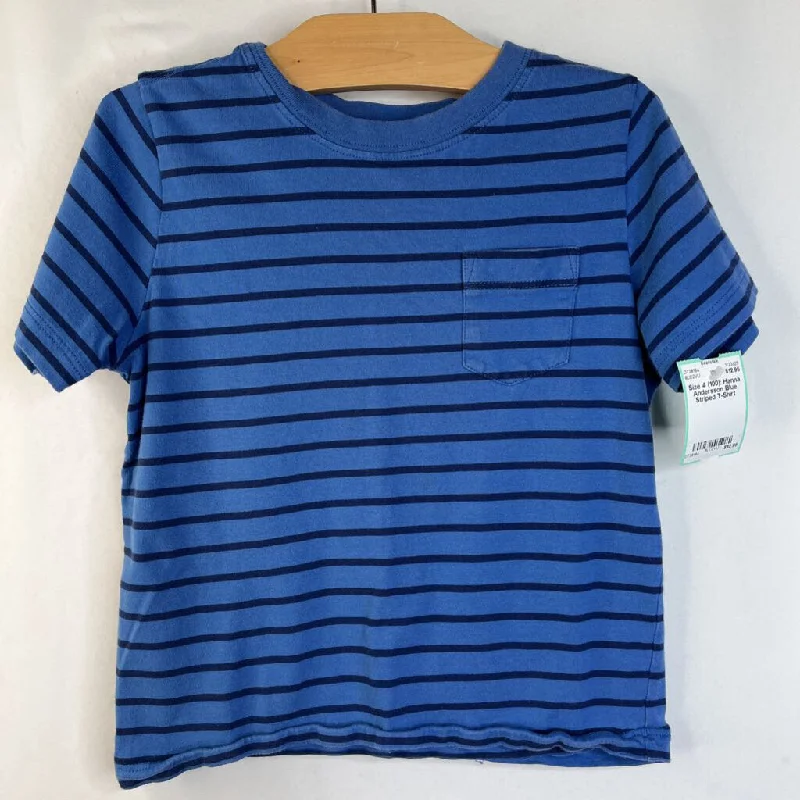 Size 4 (100): Hanna Andersson Blue Striped T-Shirt Vintage Men's 1970S Disco