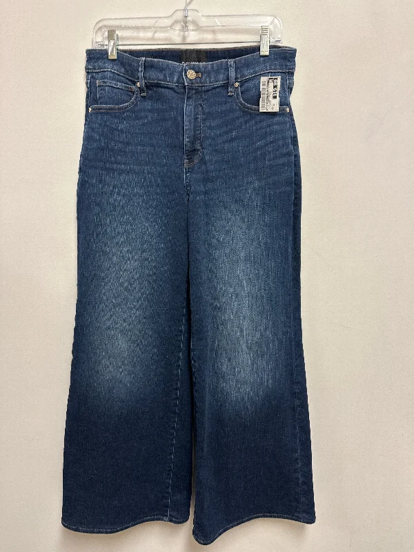 Jeans Wide Leg By White House Black Market In Blue Denim, Size: 10 Casual Men's Loose