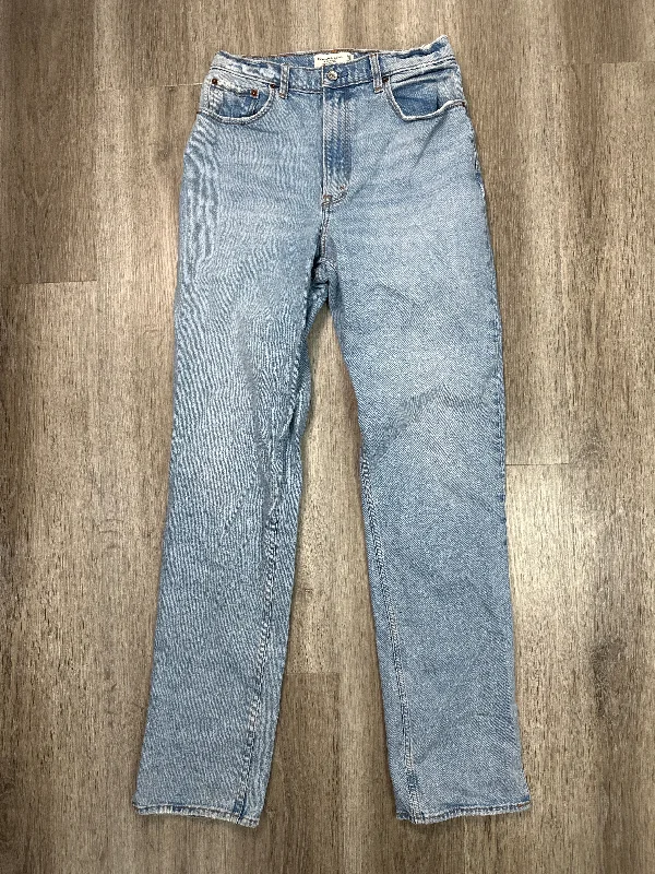 Jeans Straight By Abercrombie And Fitch In Blue Denim, Size: 10 Masculine Men's 