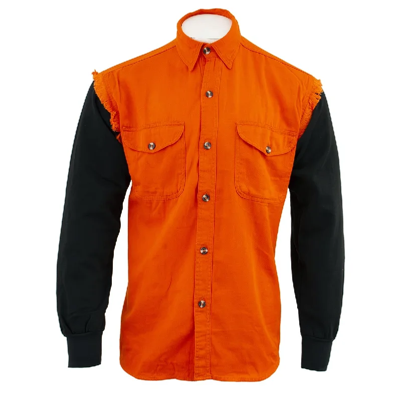 NexGen DM3333 Men's Orange with Black Long Sleeve Button Down Shirt Street