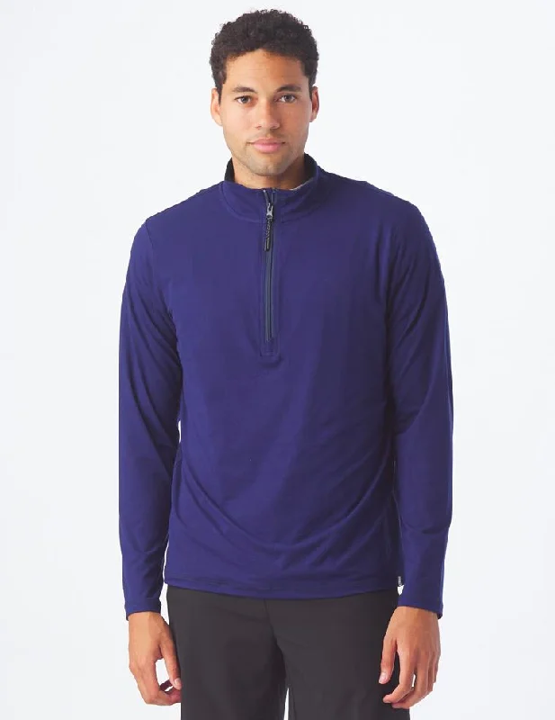 Tahoe 1/4 Zip: Indigo Unique Men's Upcycled