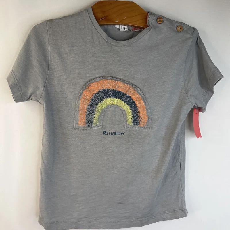 Size 3-4: Zara Grey "Rainbow" Print T-Shirt Elegant Men's Cashmere