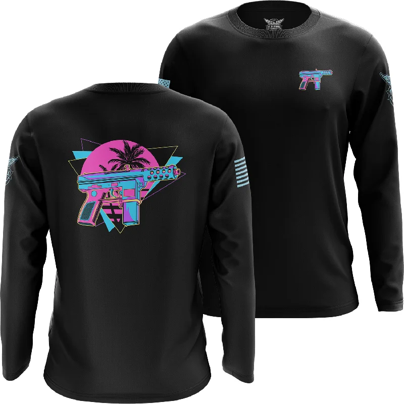 Retro Wave Tec9 Long Sleeve Shirt Bold Men's Statement