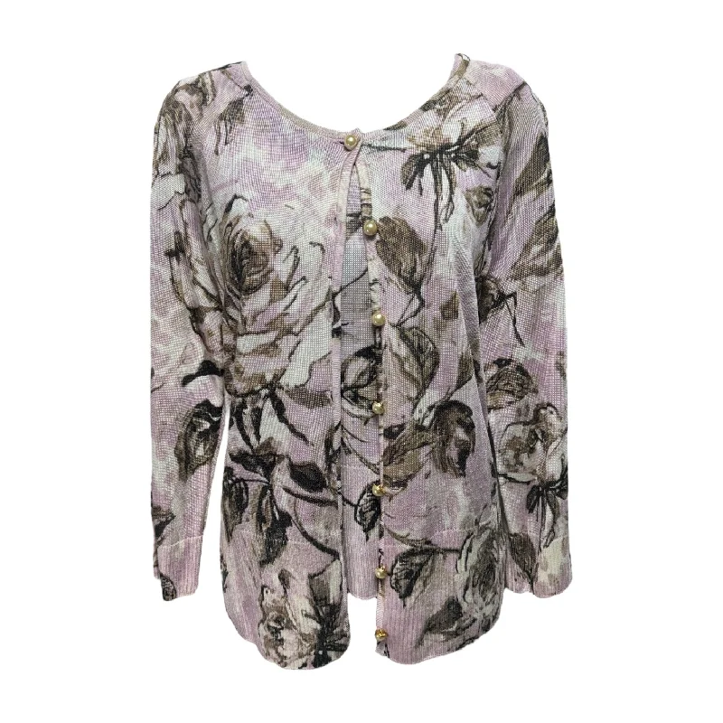 Sweater 2pc By St John Collection In Floral Print, Size: S Streetwear Style