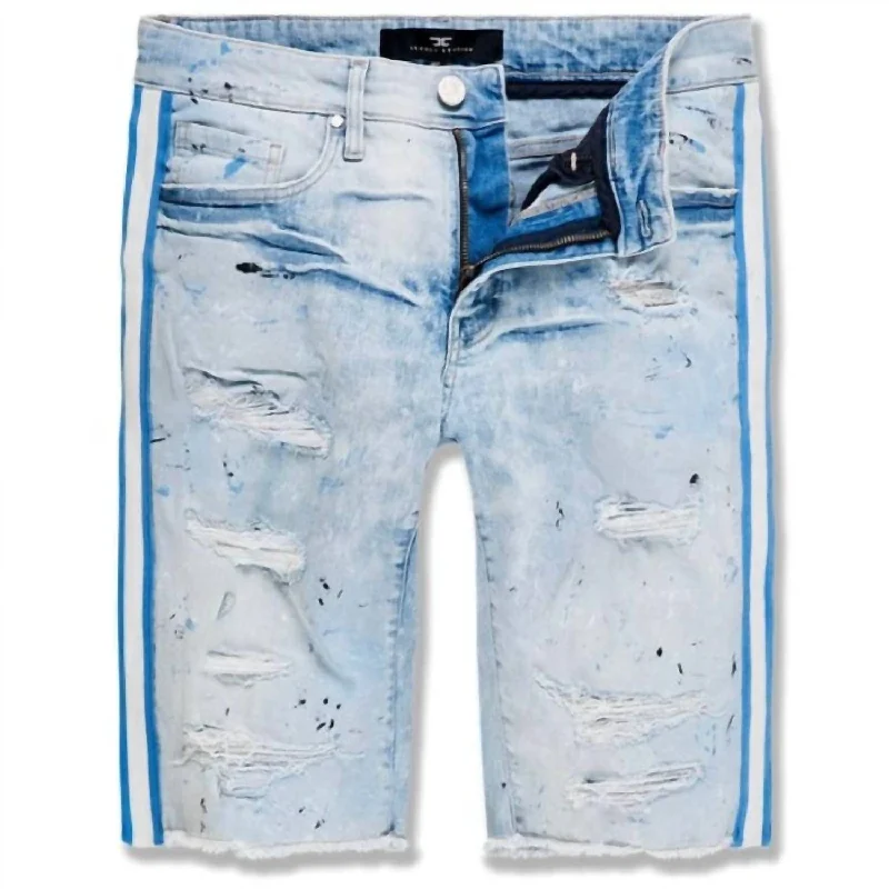 Men's Time's Up Denim Shorts In Ice Blue Youthful Men's Pop