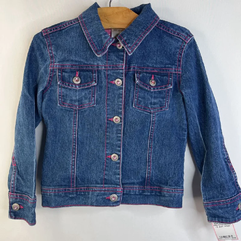 Size 5: Hello Kitty Blue/Pink Button-Up Jean Jacket Modern Men's Geometric