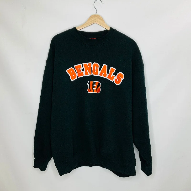 Black Athletic Sweatshirt Crewneck Nfl, Size Xl Polished Men's Silk