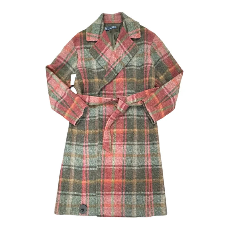 Coat Designer Peacoat By Polo Ralph Lauren In Plaid Pattern, Size:S Masculine Men's 