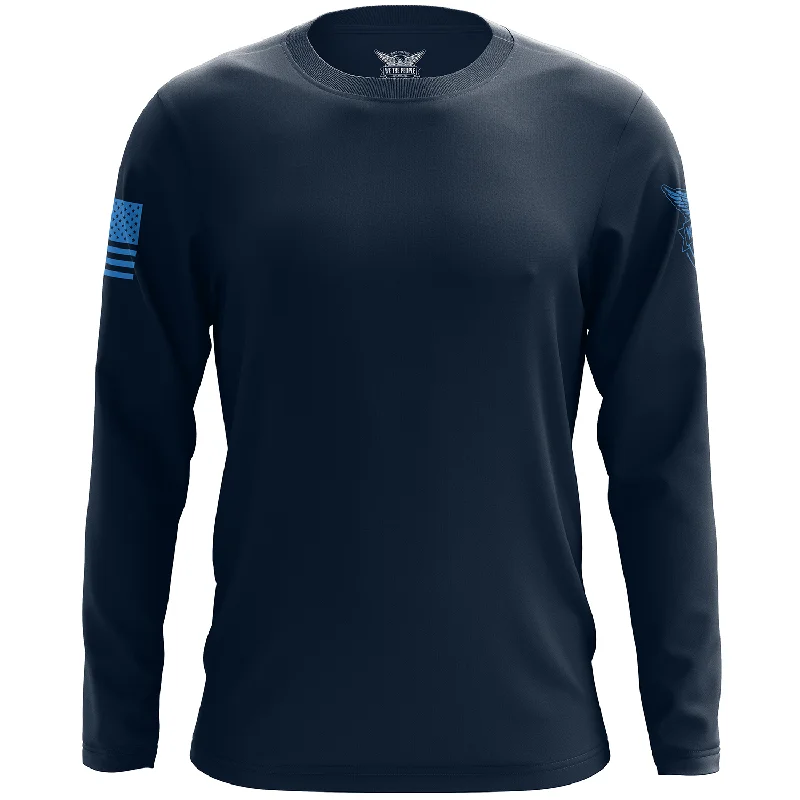 Basic - Navy Blue + Steel Blue Long Sleeve Shirt Beach