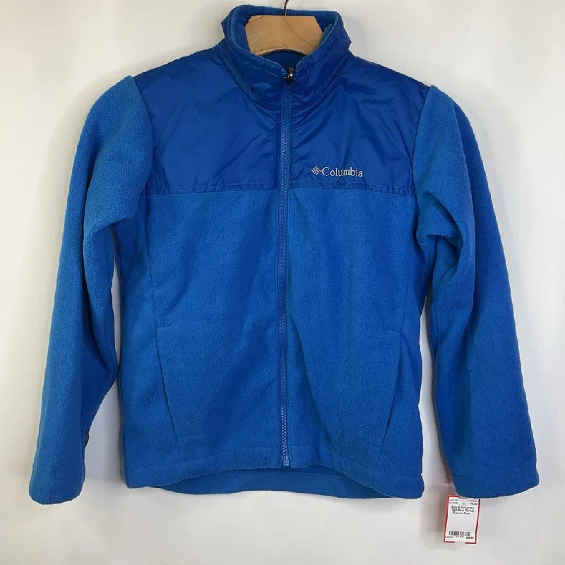 Size 8: Columbia Light Blue Zip-Up Fleece Coat Rugged Men's Outdoor 