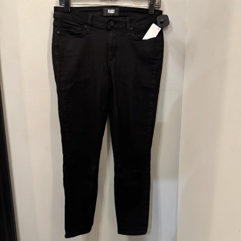 Jeans Cropped By Paige In Black Denim, Size: 4 Preppy Men's College