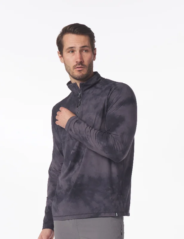 Tahoe 1/4 Zip: Black Stone Dye Monochromatic Office Style