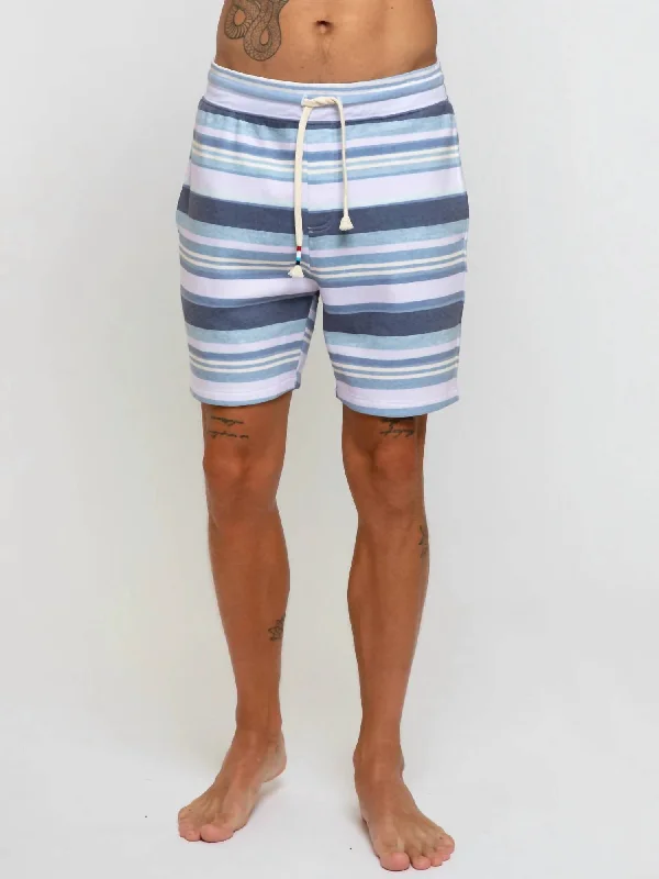 Mens Bay Stripe Short In Blue/white Beach