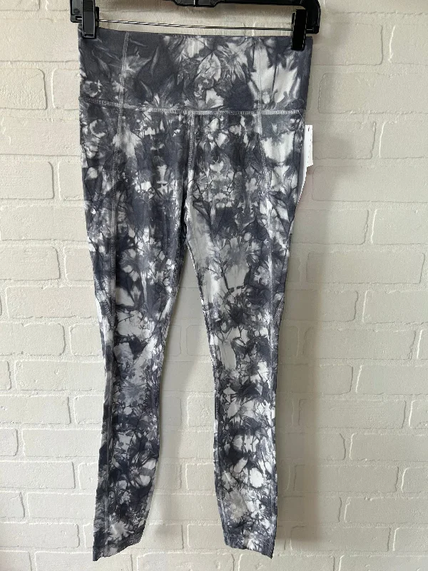 Grey & White Athletic Leggings Athleta, Size 4 Sleek Men's Contemporary 