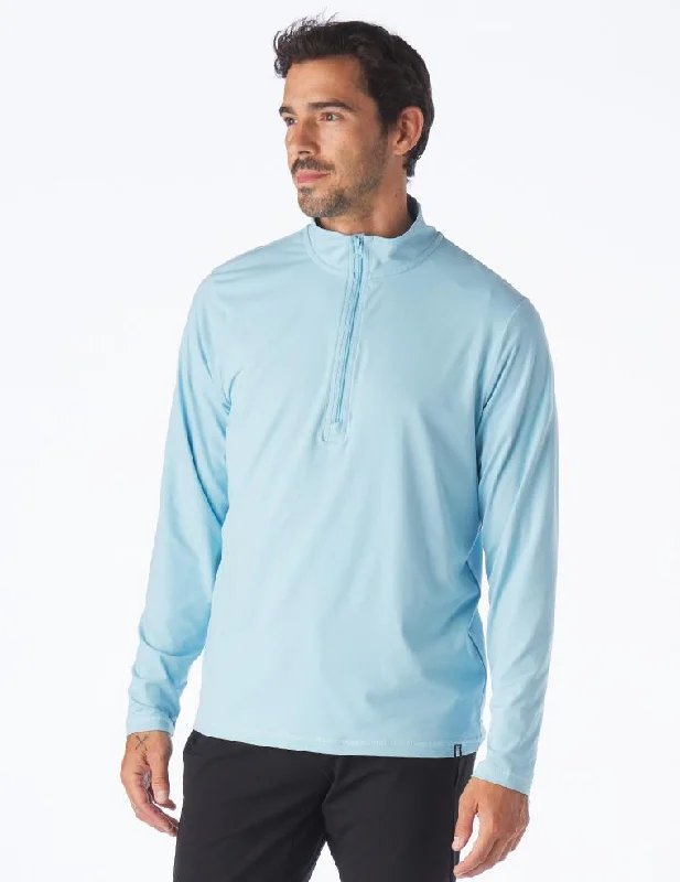 Tahoe 1/4 Zip: Vista Blue Cclassic Men's Tweed