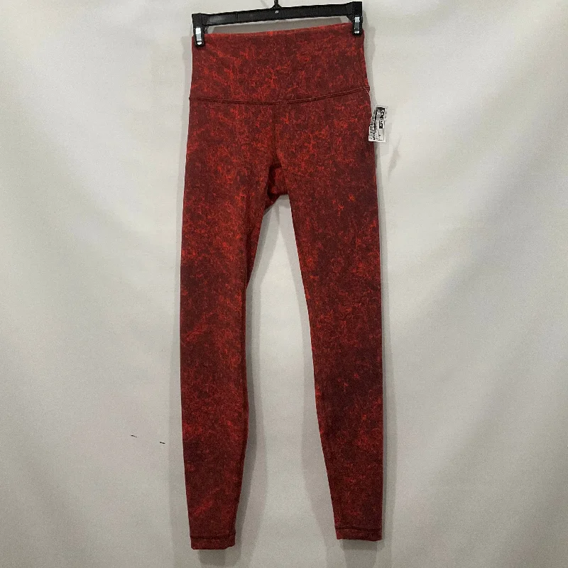 Red Athletic Leggings Lululemon, Size 4 Organic