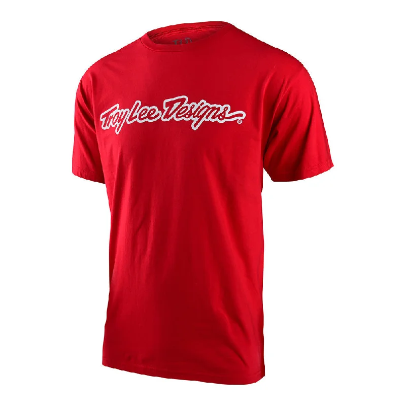 Short Sleeve Tee Signature Red Masculine Men's Thick