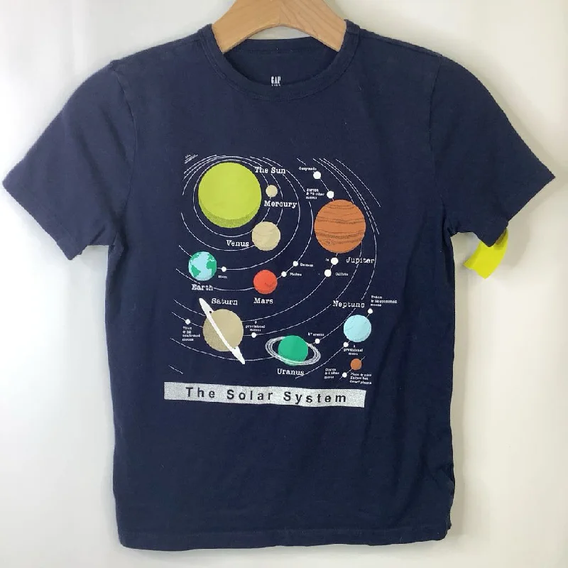 Size 8: Gap Dark Blue "The Solar System" T-Shirt Vintage Men's 1970S Disco