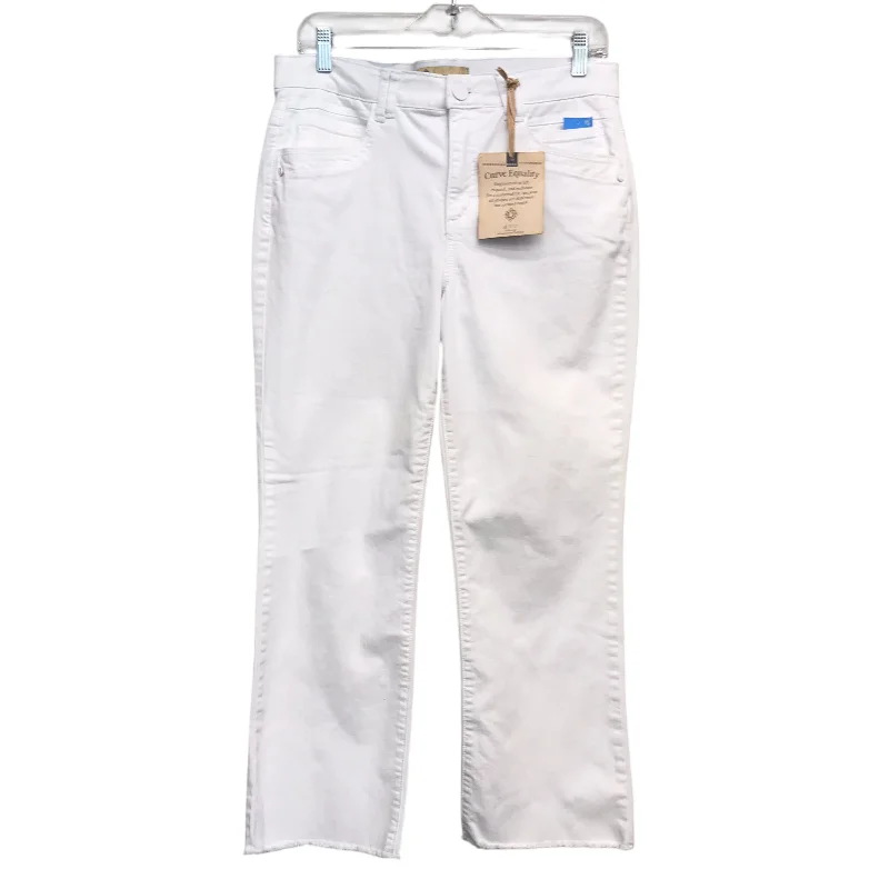 Jeans Wide Leg By Democracy In White, Size:10 Polished Men's Satin