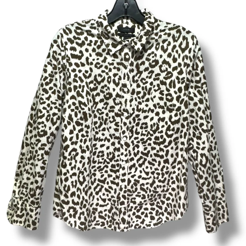 Top Long Sleeve By J. Crew In Animal Print, Size: 6 Sophisticated Men's French