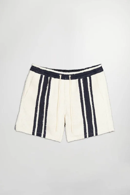 Men's Gregor 5163 Shorts In Navy Stripe Polished Men's Silk