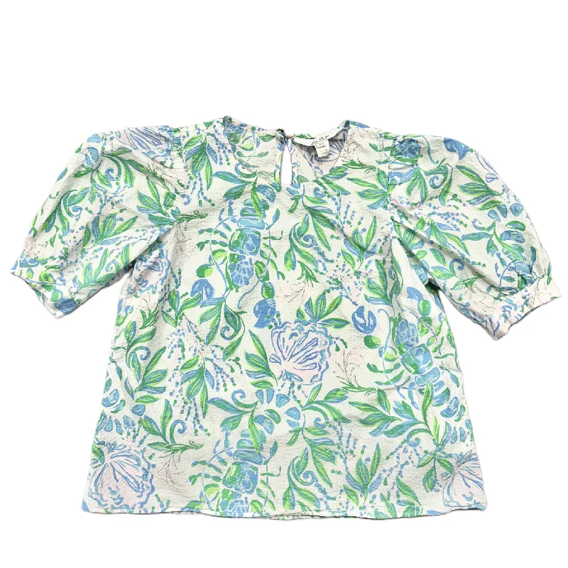 Top Short Sleeve Designer By Lilly Pulitzer In Green & White, Size: Xs Confident Men's High