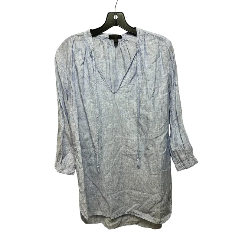 Linen Tunic Long Sleeve By J. Crew In Blue, Size: Xs Luxurious Men's High