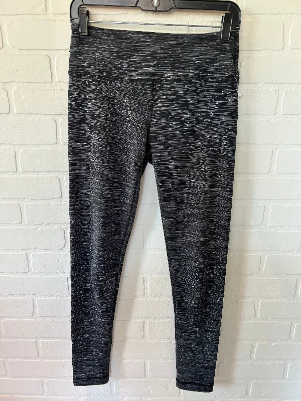 Black & Grey Athletic Leggings 90 Degrees By Reflex, Size 4 Modern Men's Geometric